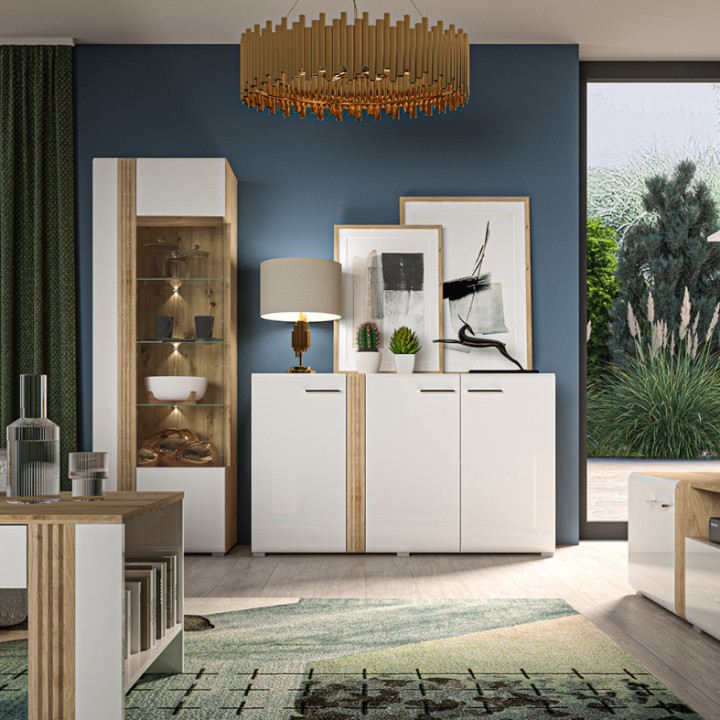 Adagio Elegant Sideboard  White and Oak 190CM- J&B Furniture
