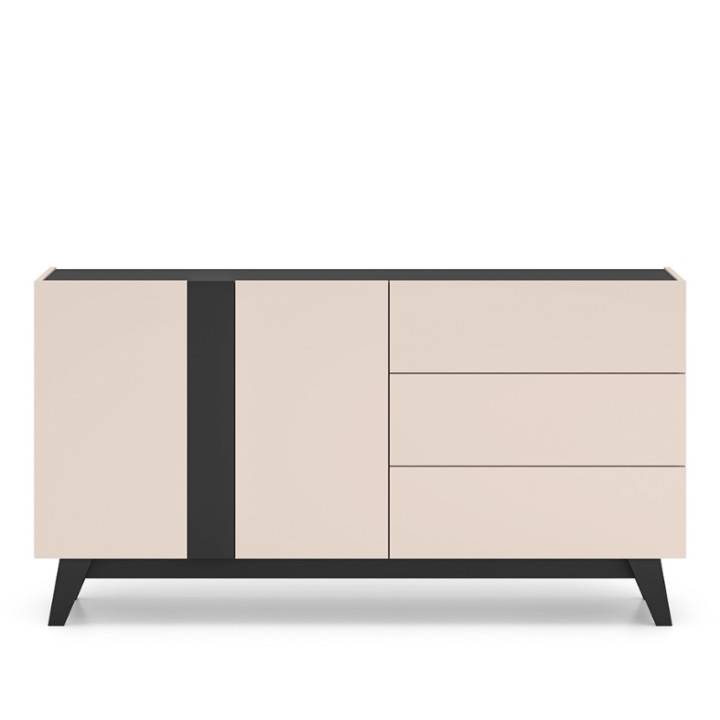 FRESHION Modern Sideboard in Cashmere & Black