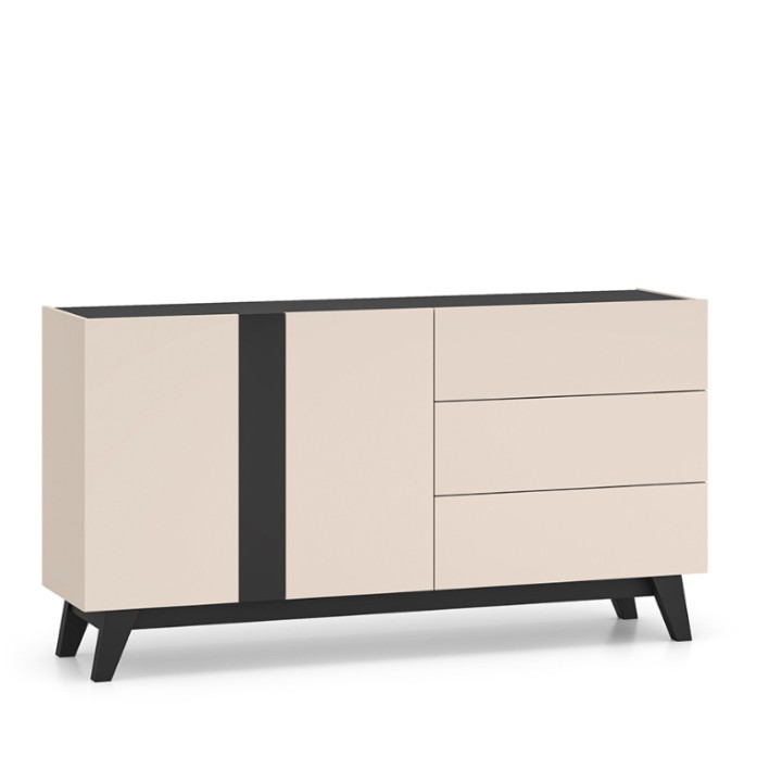 FRESHION Modern Sideboard in Cashmere & Black