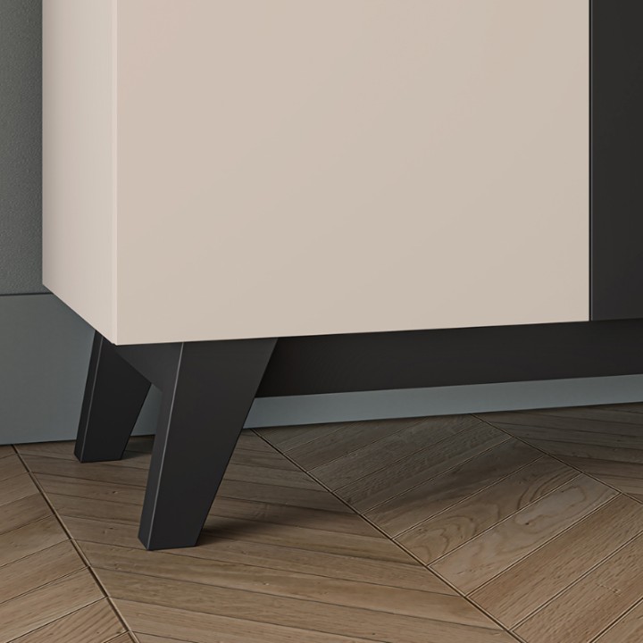 FRESHION Modern Sideboard in Cashmere & Black
