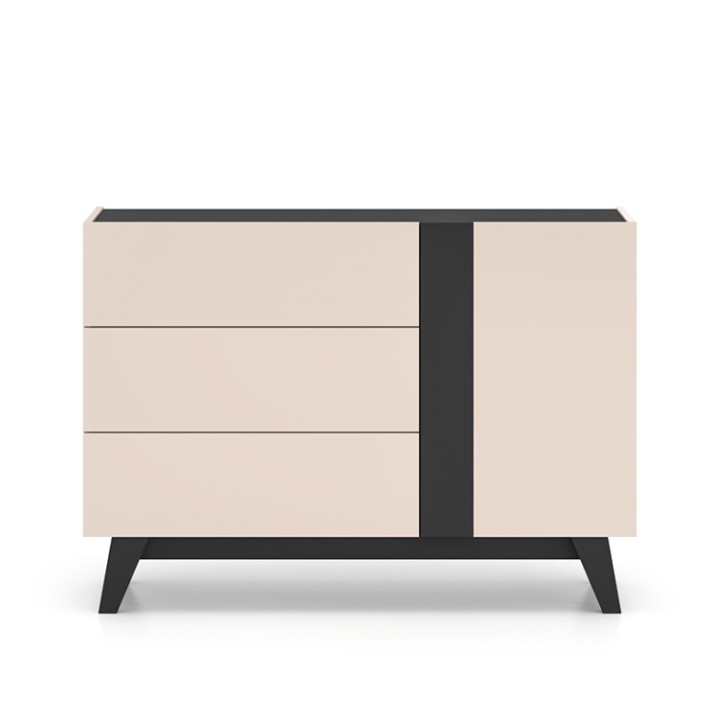 Modern Small Sideboard | Cashmere & Black | Stylish Storage