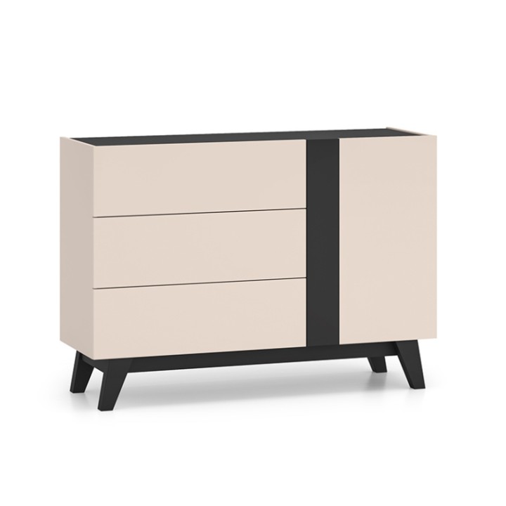Modern Small Sideboard | Cashmere & Black | Stylish Storage