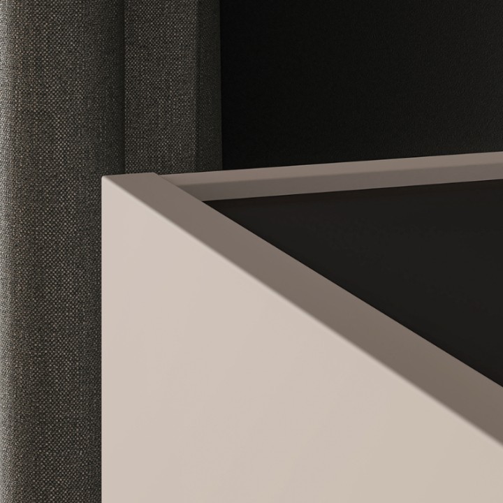 Modern Bedside Table Cashmere & Black Design - J&B Furniture