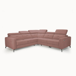 Alison Corner Sofa Bed with Electric Recliner – Pink