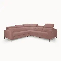 Alison Custom Corner Sofa Bed with Electric Recliner – Pink