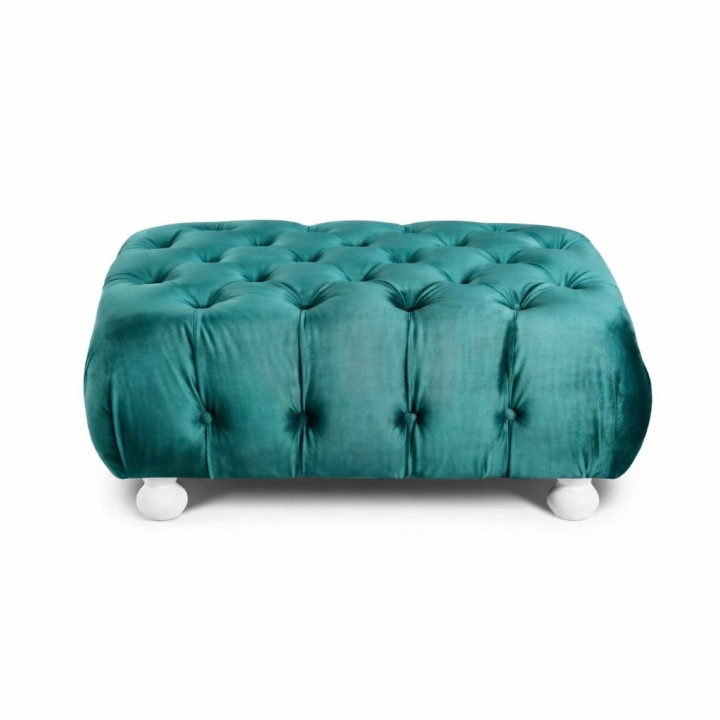 Lord Bespoke Pouffe Green Velvet Classic | J&B Furniture