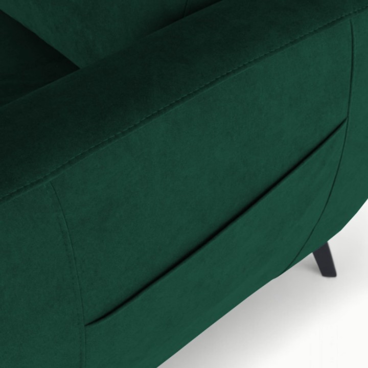Benetto Bespoke Corner Sofa Bed in Green Velvet | J&B Furniture