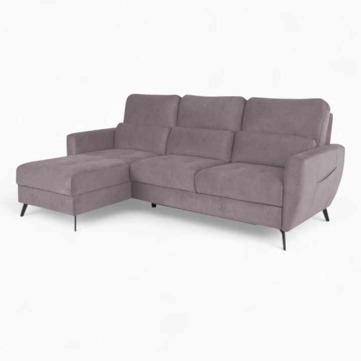 Benetto Bespoke Corner Sofa Bed and Storage in Purple | J&B