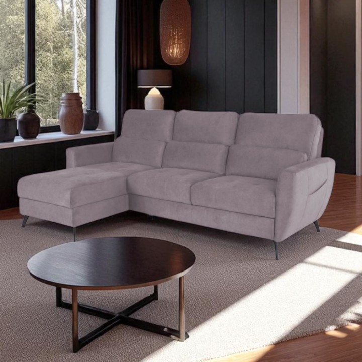 Benetto Bespoke Corner Sofa Bed and Storage in Purple | J&B