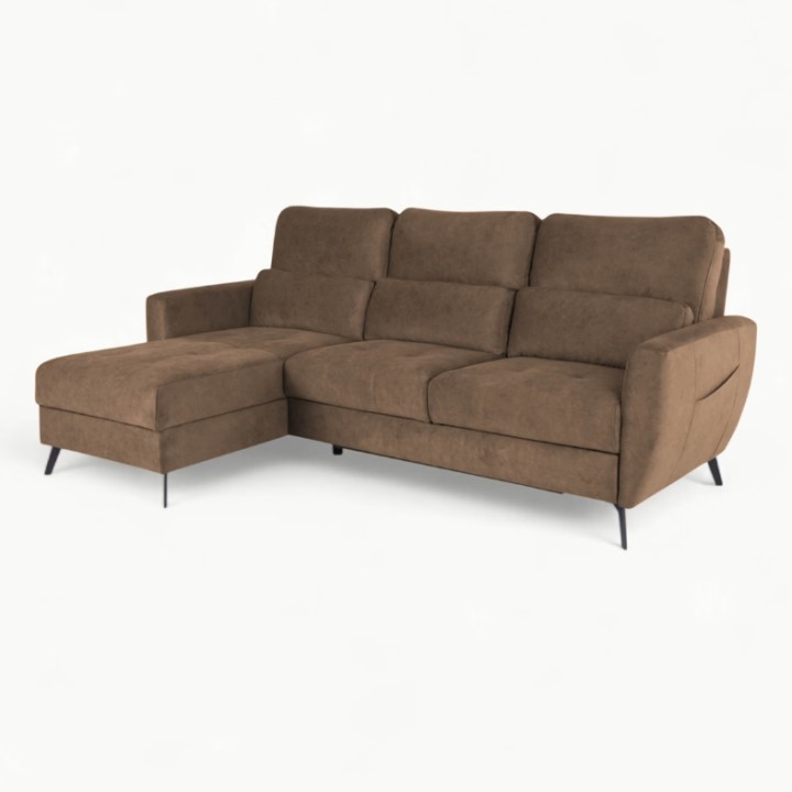 Benetto Bespoke Corner Sofa Bed in Brown | J&B Furniture