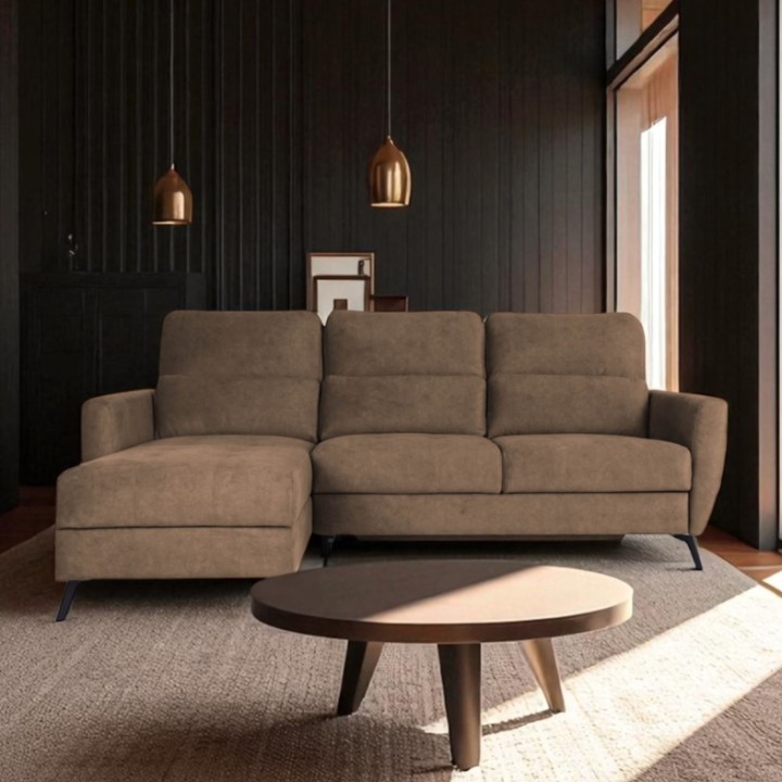 Benetto Bespoke Corner Sofa Bed in Brown | J&B Furniture