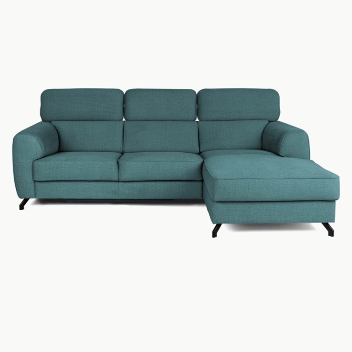 Compass Bespoke Corner sofa Bed - Chaise Longue in Teal Blue