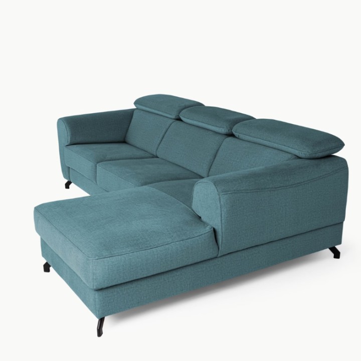 Compass Bespoke Corner sofa Bed - Chaise Longue in Teal Blue