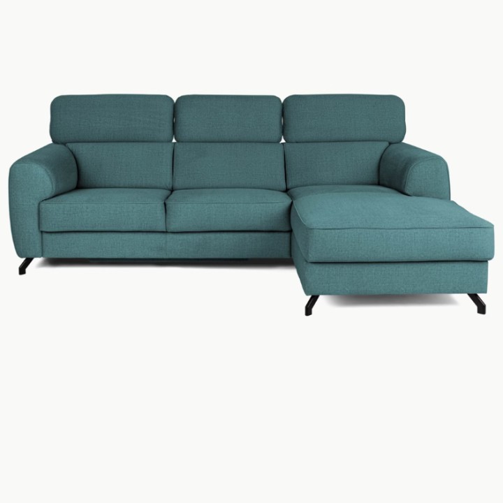Compass Bespoke Corner sofa Bed - Chaise Longue in Teal Blue