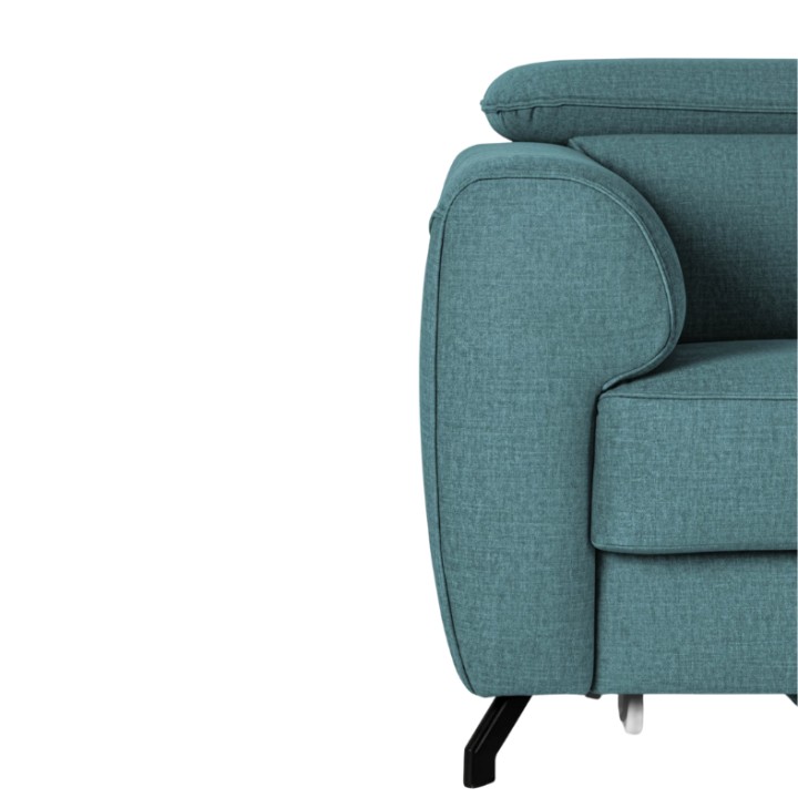 Compass Bespoke Corner sofa Bed - Chaise Longue in Teal Blue