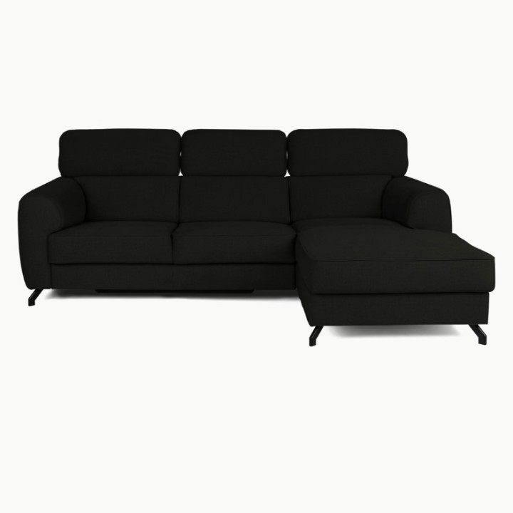 Compass Bespoke Corner sofa Bed - Chaise Longue in Black