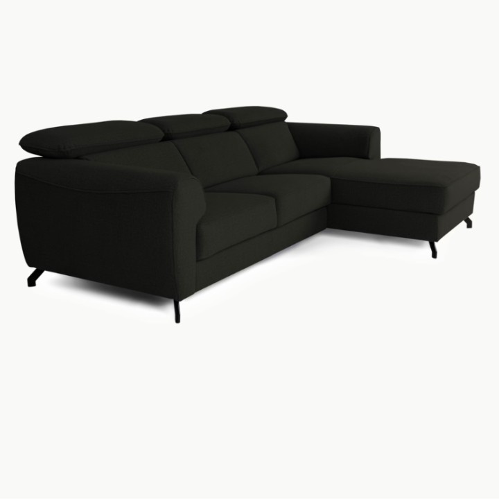 Compass Bespoke Corner sofa Bed - Chaise Longue in Black