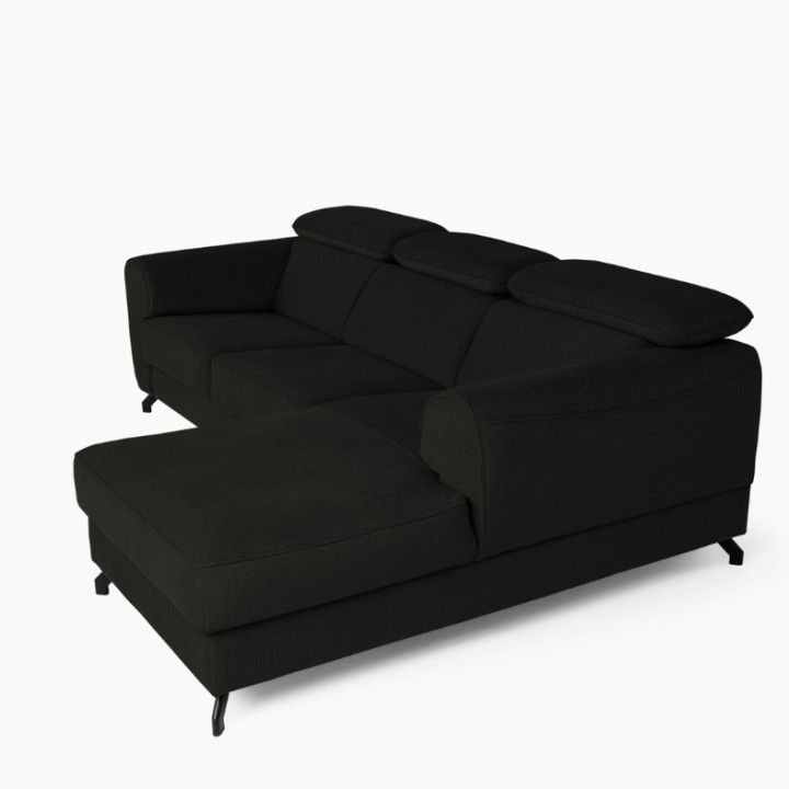 Compass Bespoke Corner sofa Bed - Chaise Longue in Black