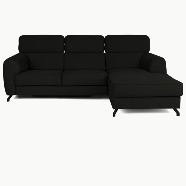 Compass Bespoke Corner sofa Bed - Chaise Longue in Black