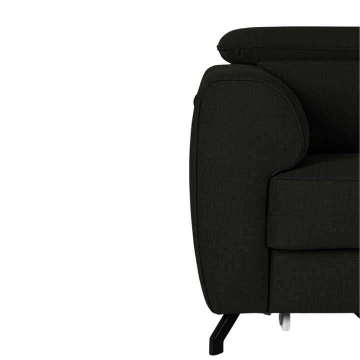 Compass Bespoke Corner sofa Bed - Chaise Longue in Black