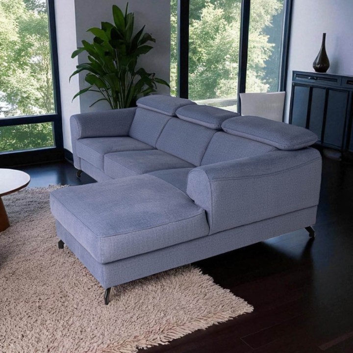 Compass Bespoke Corner sofa Bed -Chaise Longue in Blue