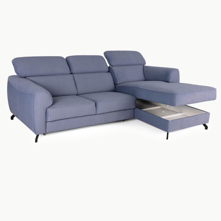 Compass Bespoke Corner sofa Bed -Chaise Longue in Blue