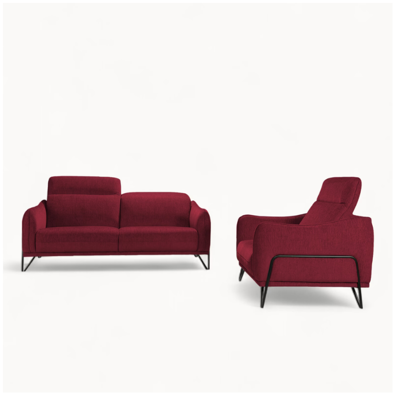 3-Seater Sofa Red Wine