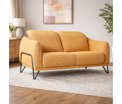 2-Seater Sofa in Mustard Yellow