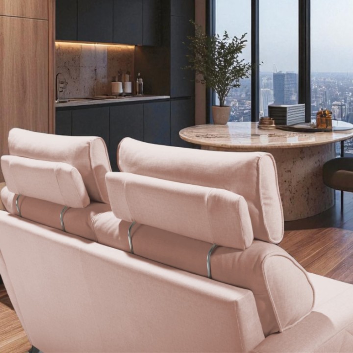 Scandic Bespoke 2 Seater Sofa Stylish in Pink |J&B Furniture