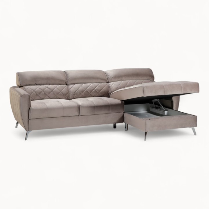 Scandic Bespoke Corner Sofa Bed – in Greige| J&B Furniture