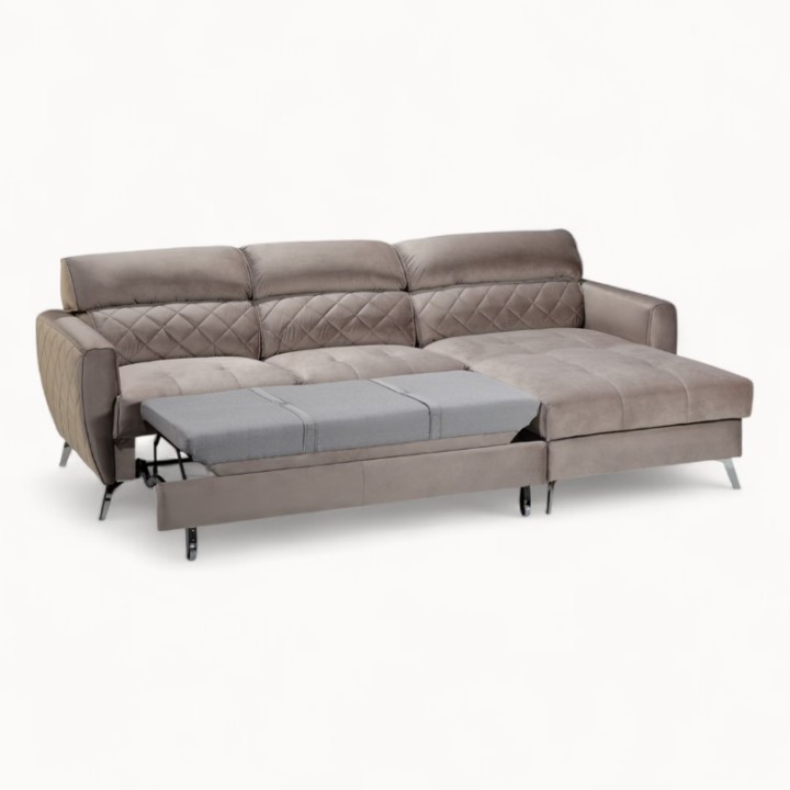 Scandic Bespoke Corner Sofa Bed – in Greige| J&B Furniture