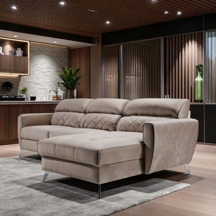 Scandic Bespoke Corner Sofa Bed – in Greige| J&B Furniture