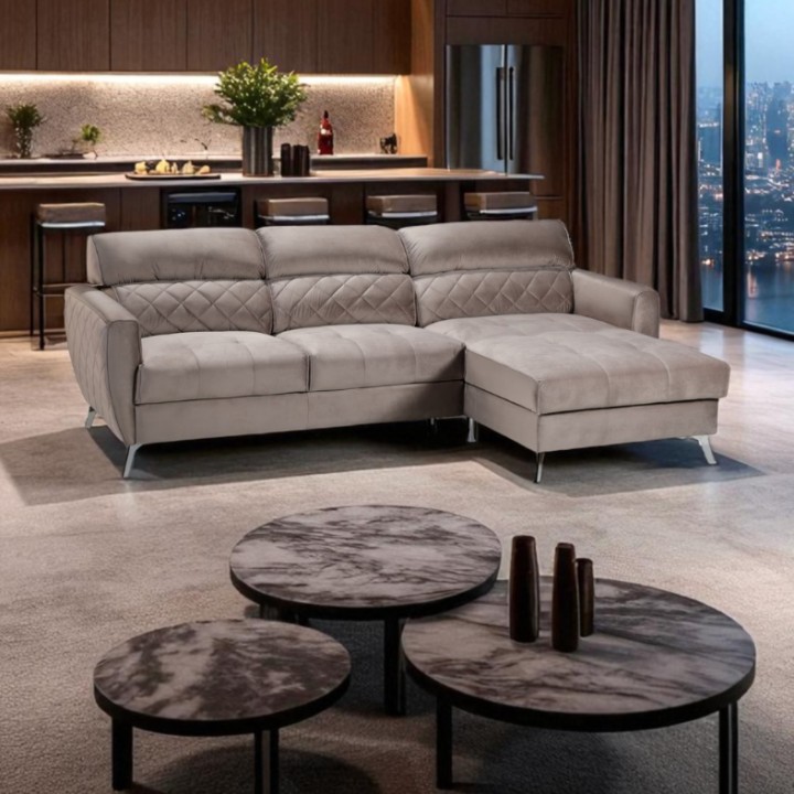 Scandic Bespoke Corner Sofa Bed – in Greige| J&B Furniture