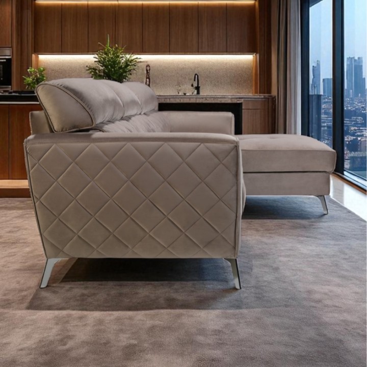 Scandic Bespoke Corner Sofa Bed – in Greige| J&B Furniture
