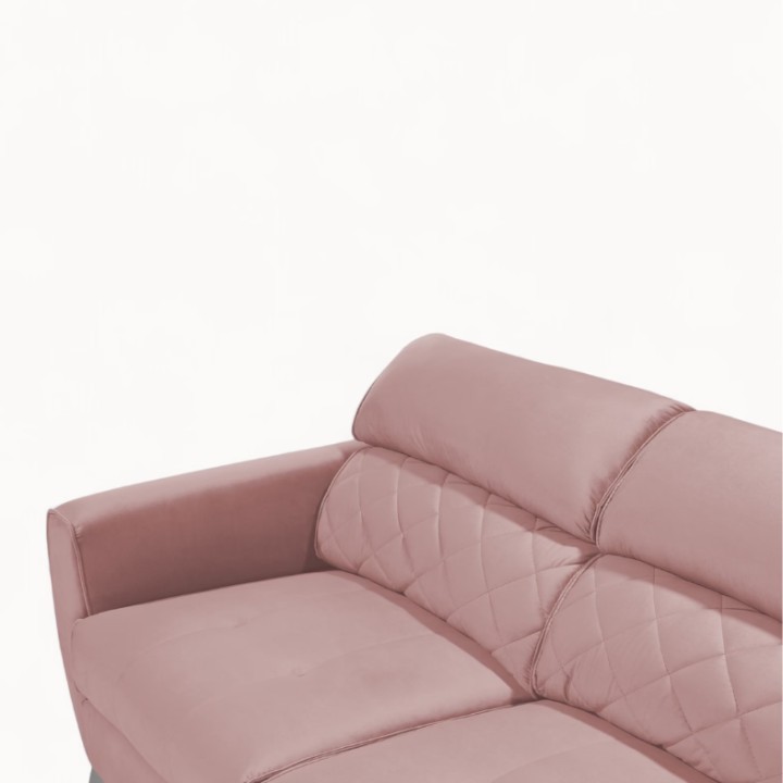 Scandic Bespoke Corner Sofa Bed– Pink Velvet| J&B Furniture