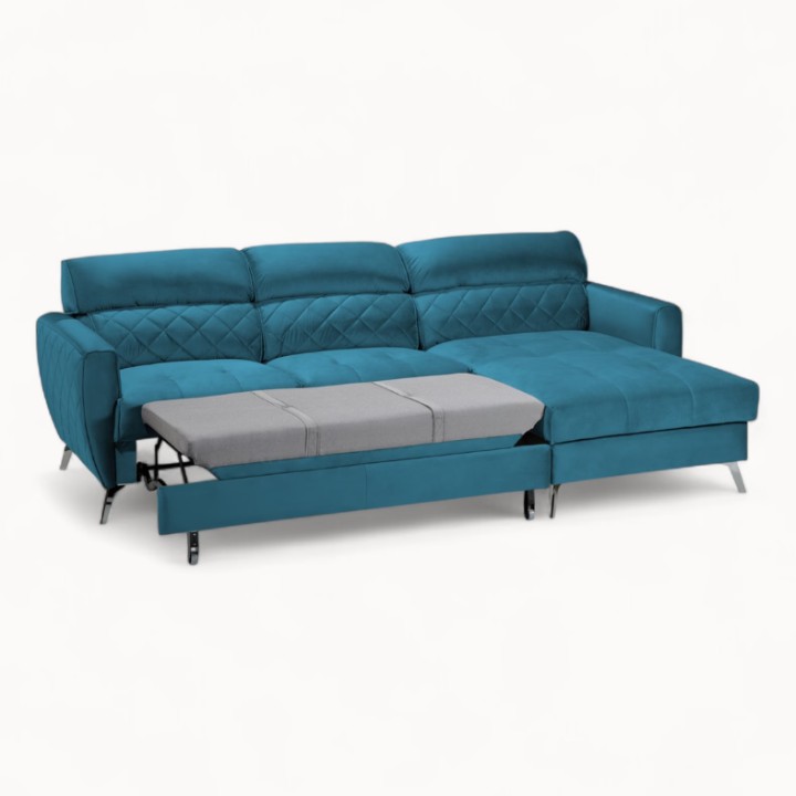 Scandic Bespoke Corner Sofa Bed – in Blue| J&B Furniture