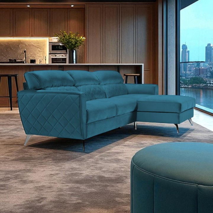 Scandic Bespoke Corner Sofa Bed – in Blue| J&B Furniture