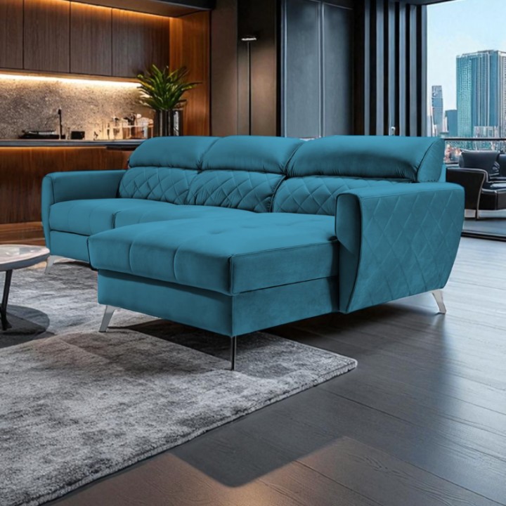 Scandic Bespoke Corner Sofa Bed – in Blue| J&B Furniture