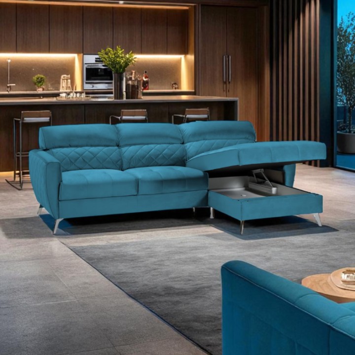 Scandic Bespoke Corner Sofa Bed – in Blue| J&B Furniture