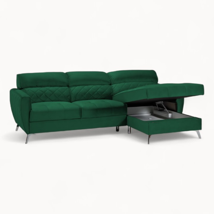 Scandic Bespoke Corner Sofa Bed and Sorage – in Geen | J&B