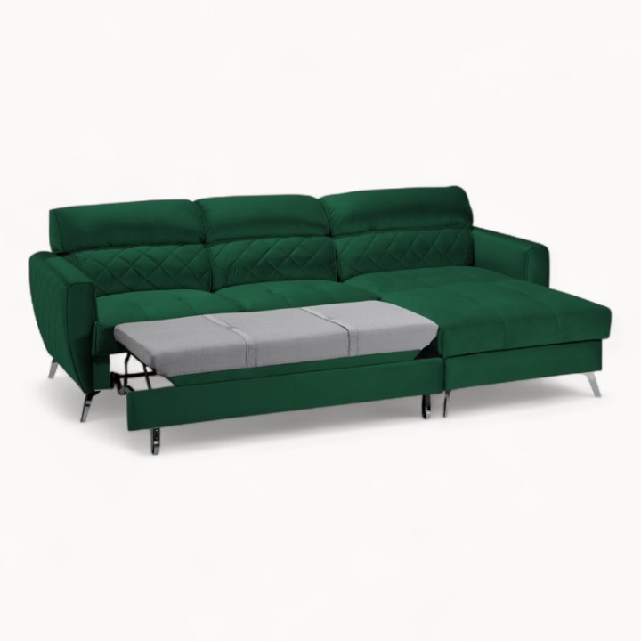 Scandic Bespoke Corner Sofa Bed and Sorage – in Geen | J&B