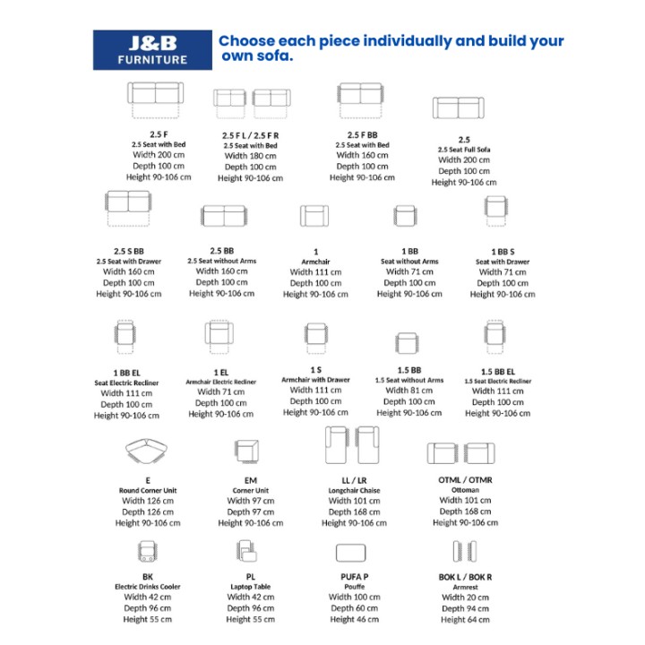 Design Your Own Bespoke Sofa - JB Furniture