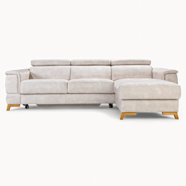 Pesaro Bespoke Corner Sofa Bed – Cream Beige | J&B Furniture