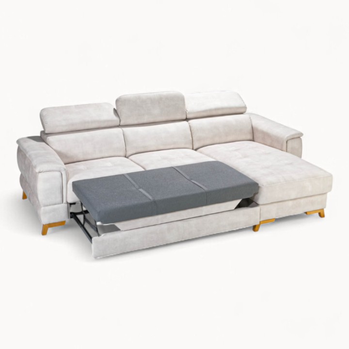 Pesaro Bespoke Corner Sofa Bed – Cream Beige | J&B Furniture