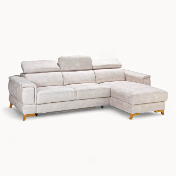 Pesaro Bespoke Corner Sofa Bed – Cream Beige | J&B Furniture