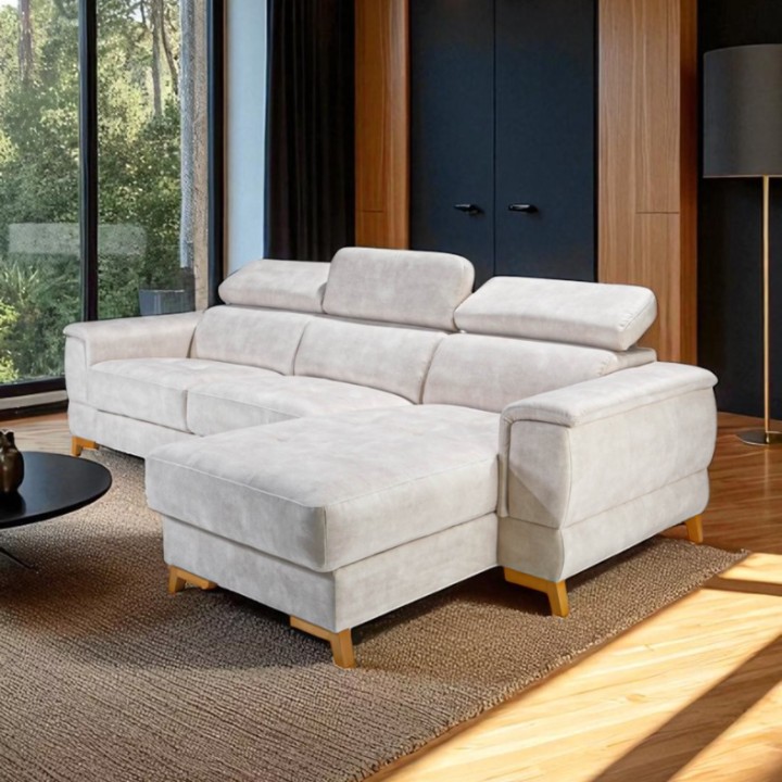 Pesaro Bespoke Corner Sofa Bed – Cream Beige | J&B Furniture