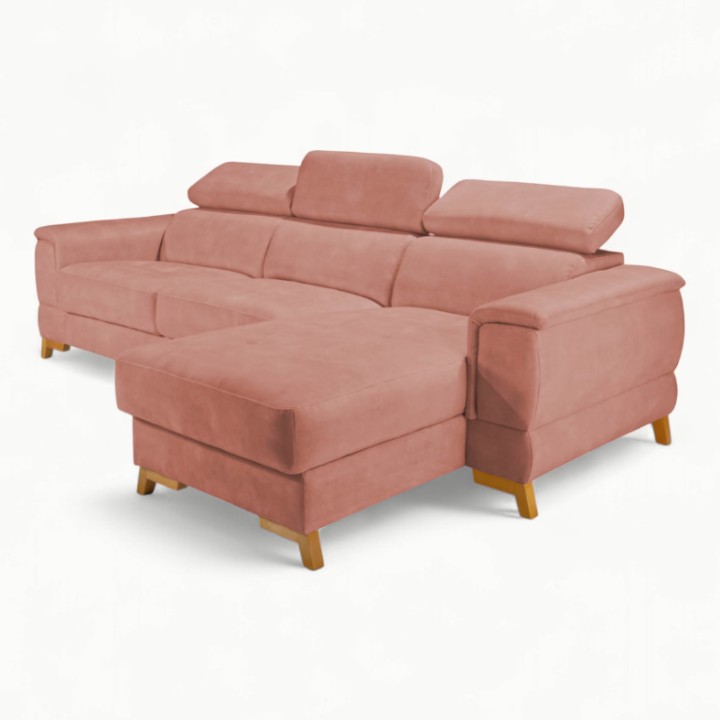Pesaro Bespoke Corner Sofa Bed – Dusty Pink  | J&B Furniture