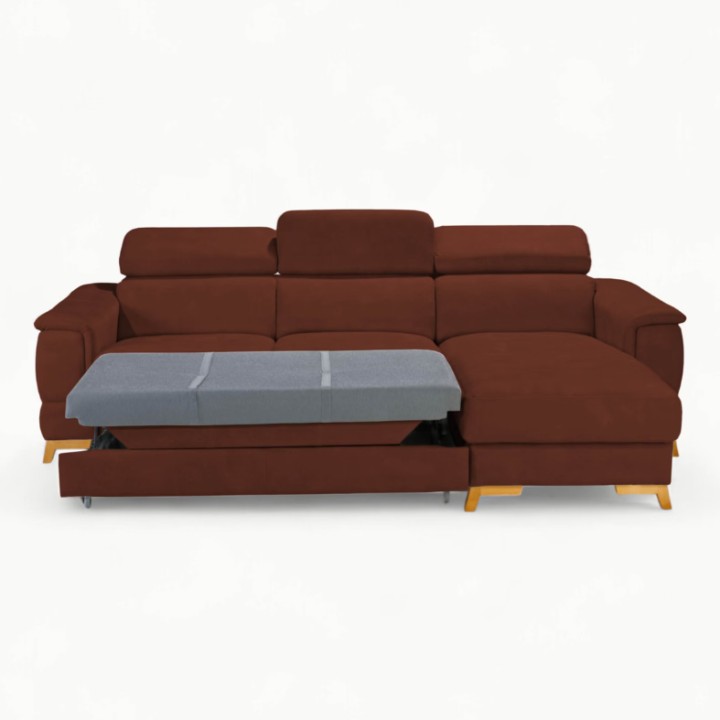 Pesaro Bespoke Corner Sofa Bed – Brown  | J&B Furniture
