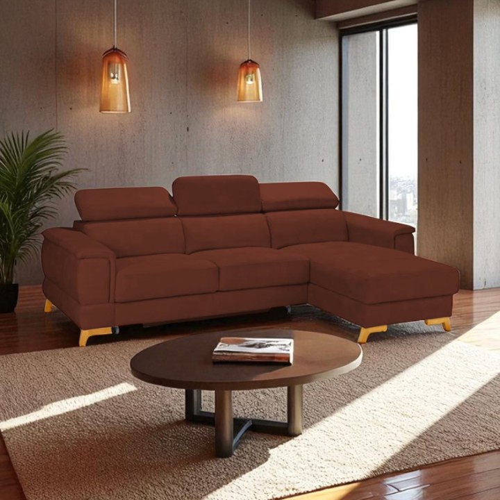 Pesaro Bespoke Corner Sofa Bed – Brown  | J&B Furniture