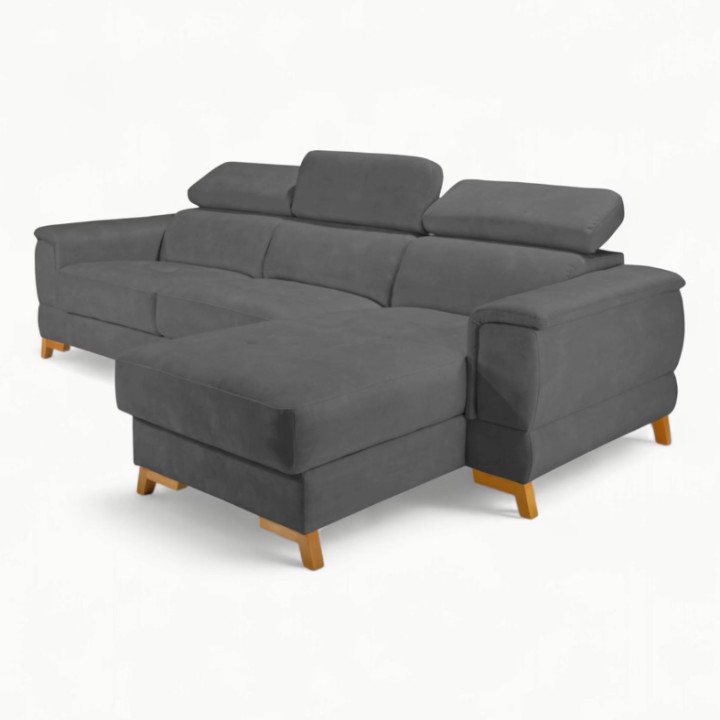 Pesaro Bespoke Corner Sofa Bed and Storage Brown  | J&B